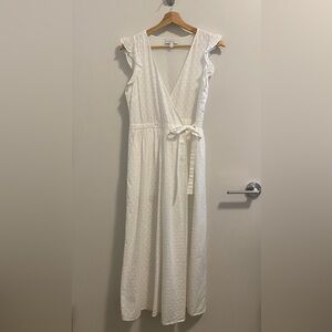 & Other Stories Paris Atelier Ruffled Midi Wrap Dress in White Size 4
